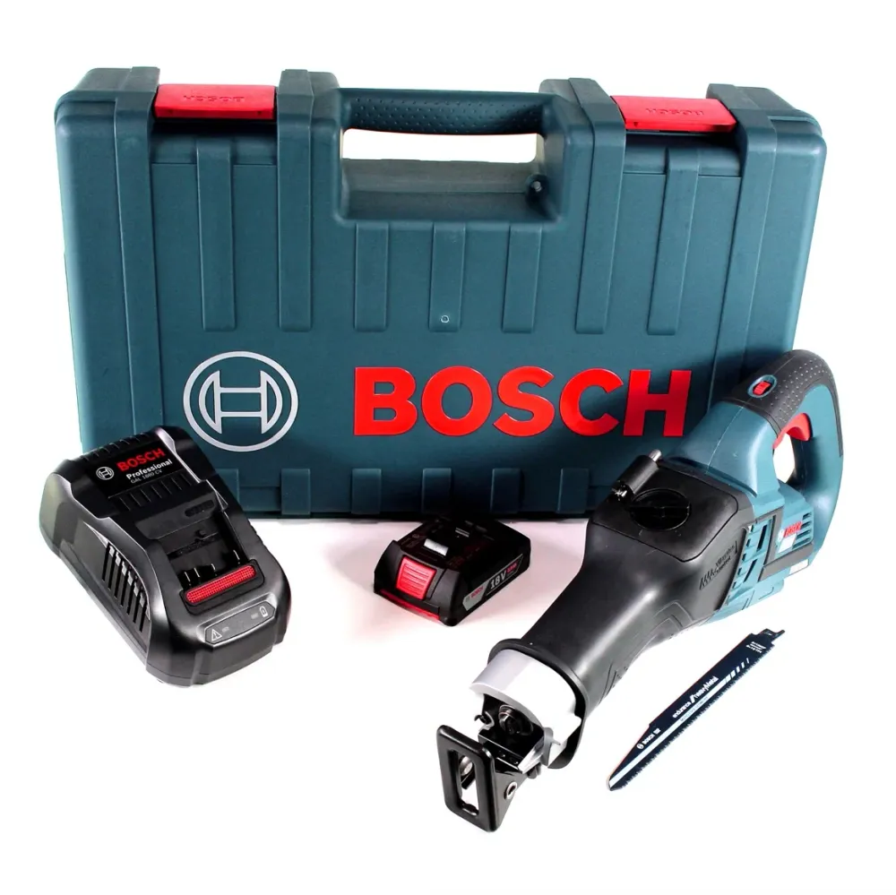 Sierra de sable baterí Bosch GSA 18V-32 Sierra de sable sin escobillas de 18V en estuche artesanal + 1x baterí de 2,0Ah +...