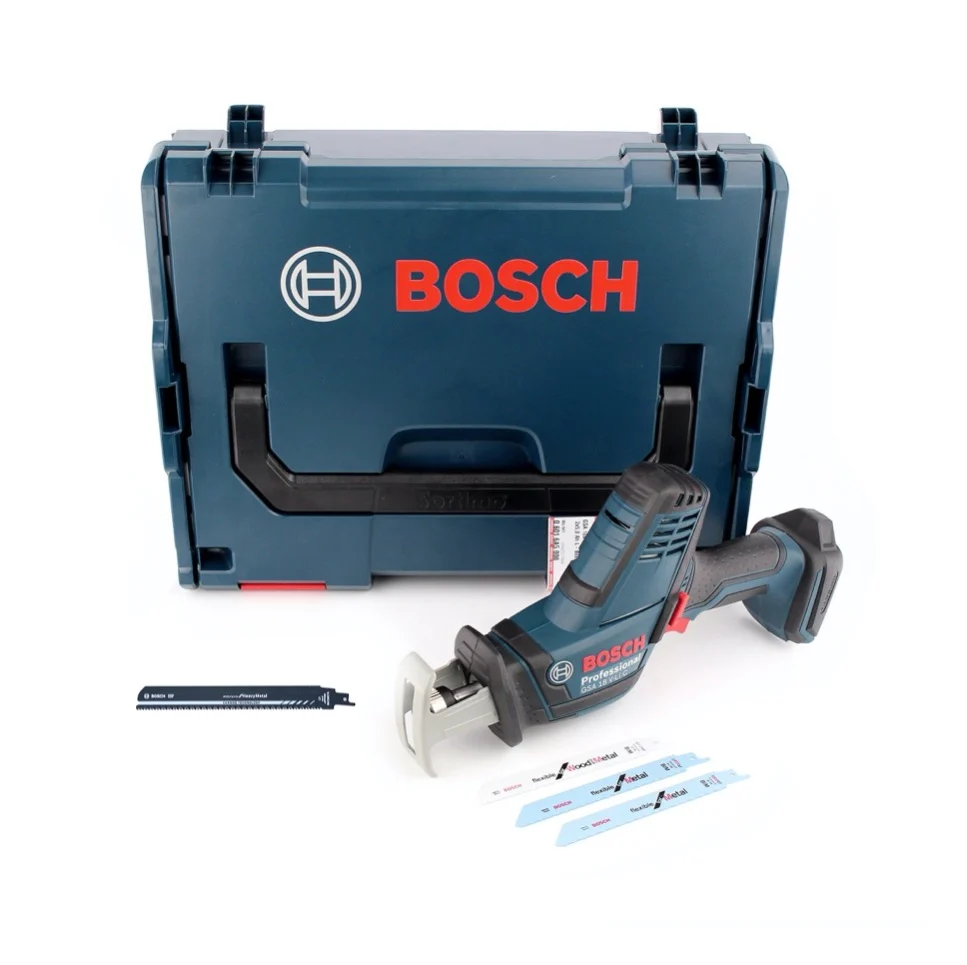 Sierra de sable baterí Bosch GSA 18V-LI C 18V Solo + hoja de sierra de sable S1155CHM 255mm 8 TPI + L-Boxx - sin baterí, s...