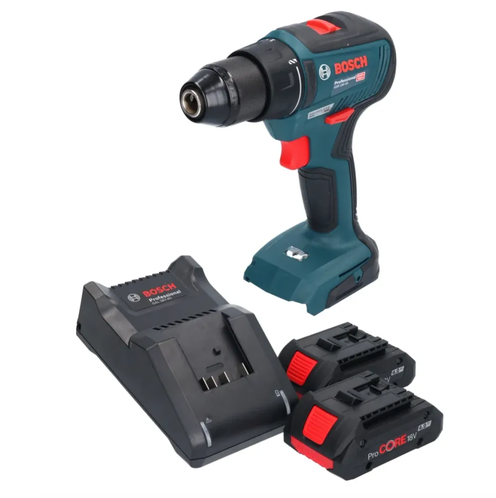 Taladradora atornilladora baterí Bosch GSR 18V-55 Professional 18 V 55 Nm sin escobillas + 2 baterías ProCORE 4,0 Ah + car...