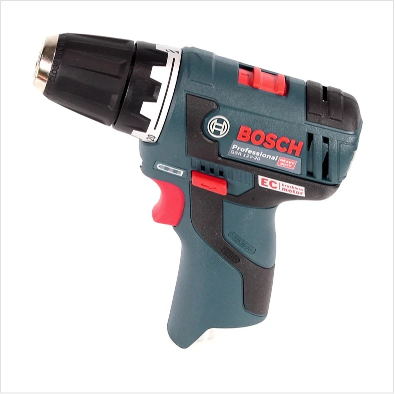 Taladro atornillador inalámbrico Bosch GSR 12V-20 12V 20Nm sin escobillas + 2x baterías 3.0Ah + cargador Bosch Professional