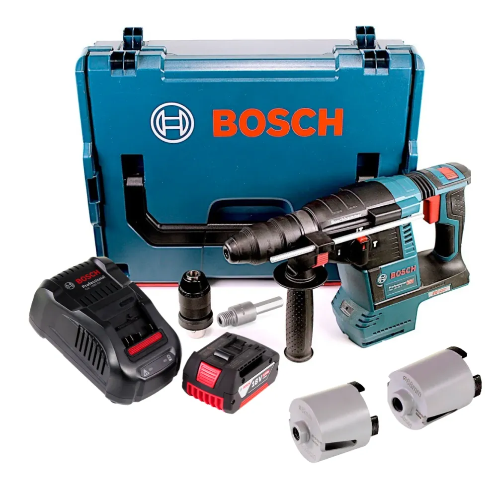 Taladro percutor baterí Bosch GBH 18V-26 F 18V 2.6J brushless SDS plus + 1x baterí 5.0Ah + cargador + accesorios broca M16...