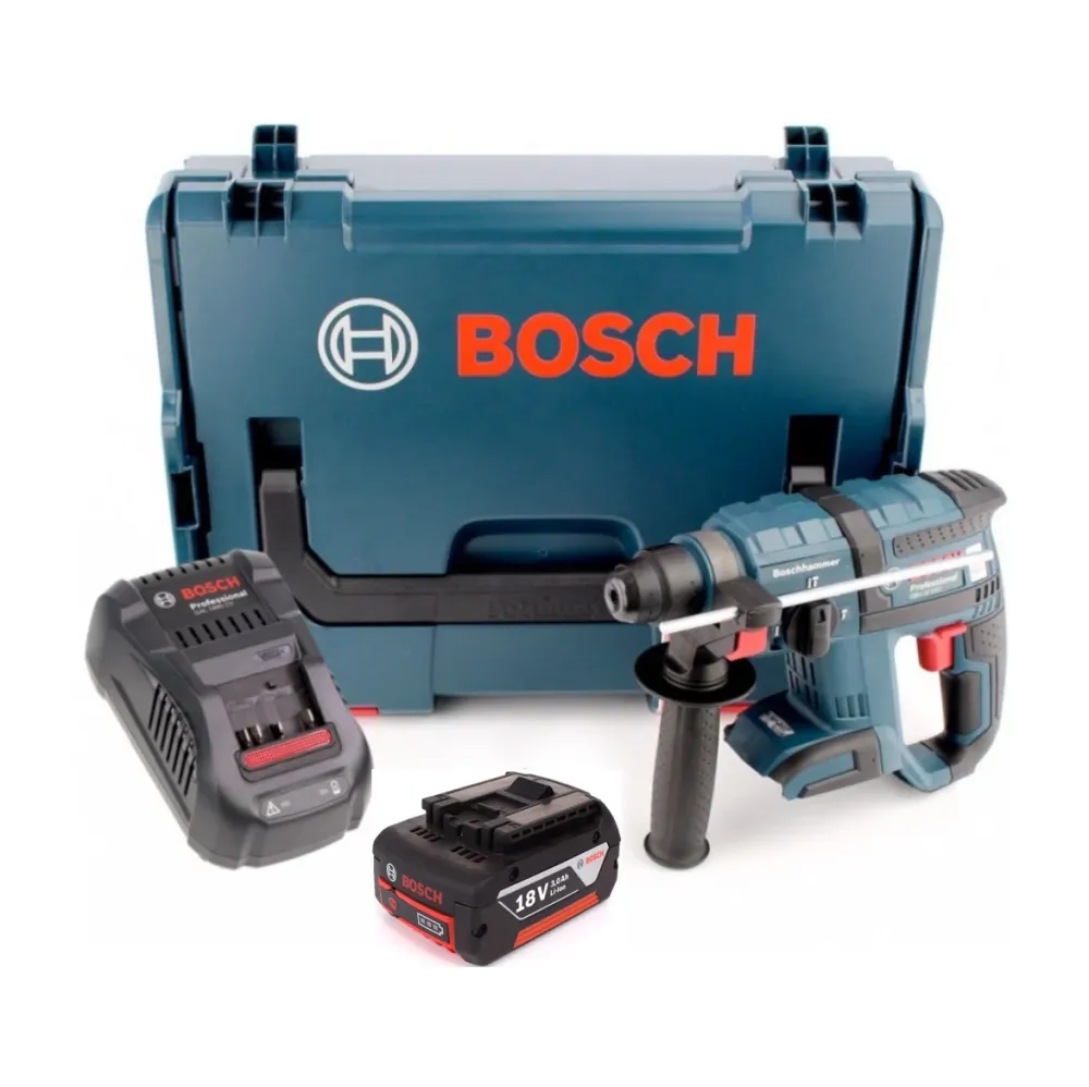 Taladro percutor baterí Bosch GBH 18 V-EC 18V 1,7J SDS-Plus sin escobillas + 1x baterí 3,0Ah + cargador rápido en L-Boxx B...