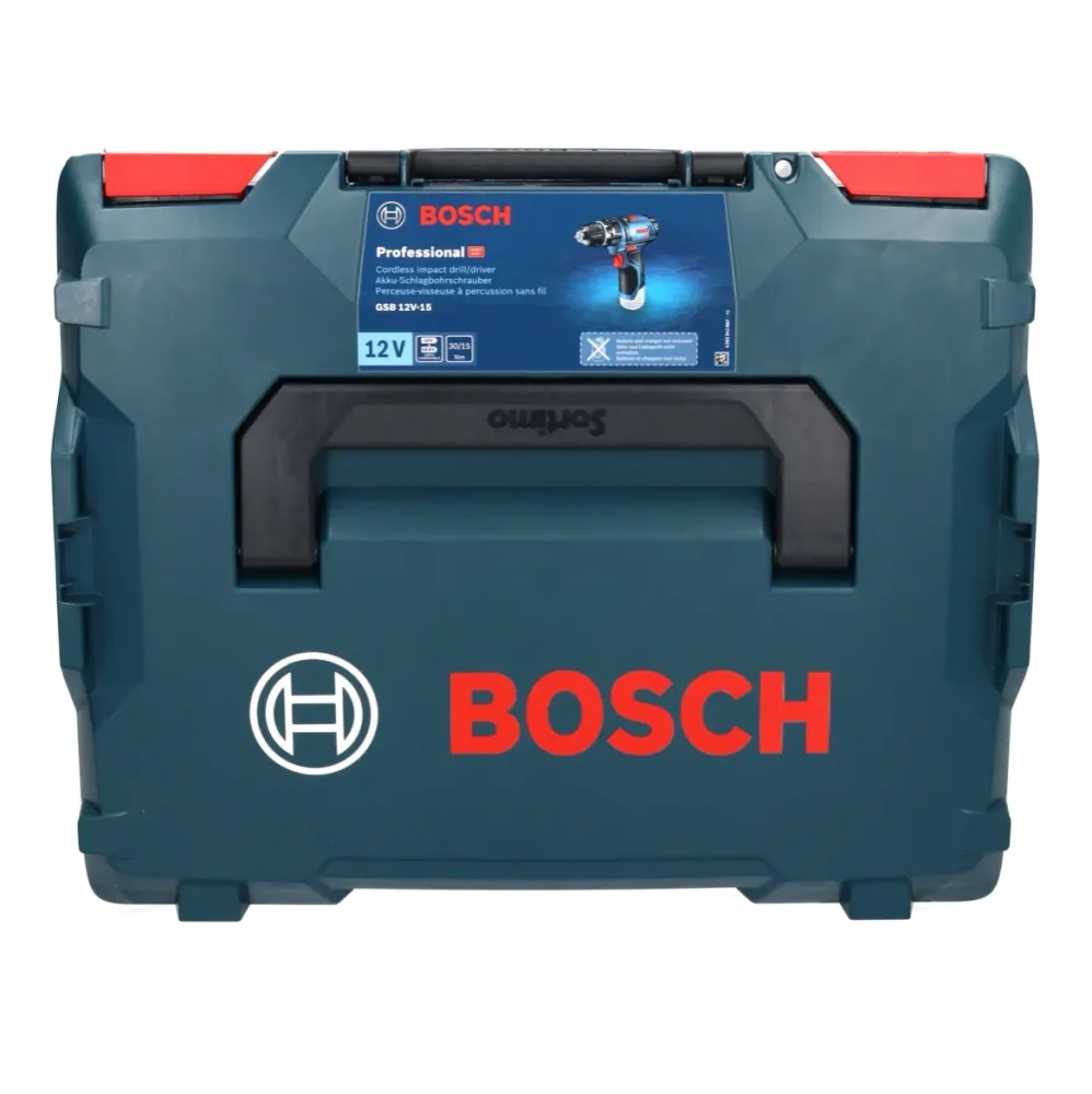Taladro percutor baterí Bosch GSB 12V-15 Professional 12 V 30 Nm + 1x baterí 3.0 Ah + cargador + L-Boxx Bosch Professional