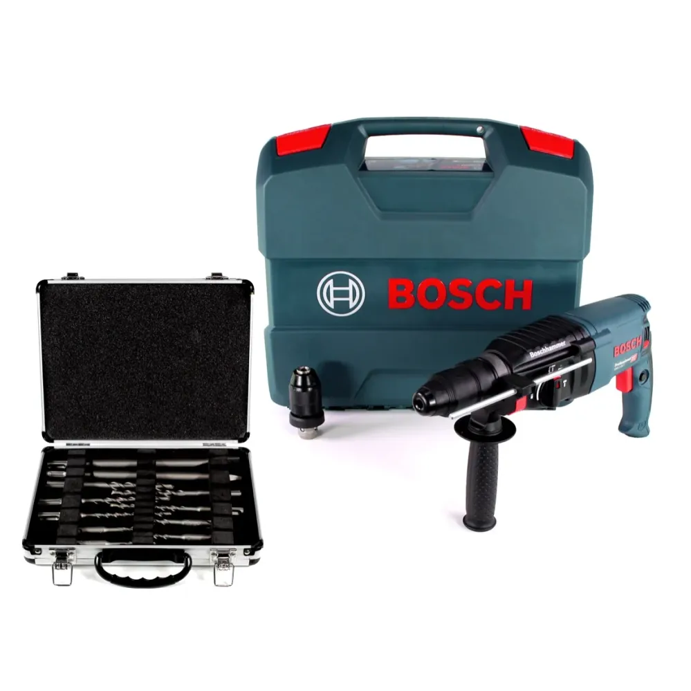 Taladro percutor Bosch GBH 2-26 F 830W 2.7J SDS-plus + 11 piezas. Juego de cinceles + estuche Bosch Professional