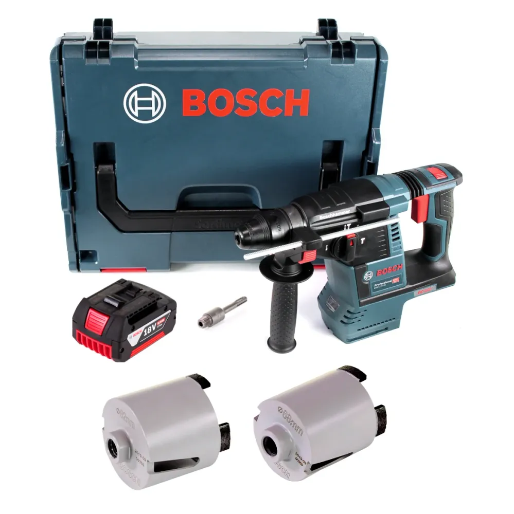 Taladro percutor inalámbrico Bosch GBH 18V-26 18V 2.6J SDS-plus sin escobillas + 1x baterí 5.0Ah + accesorios coronas de v...