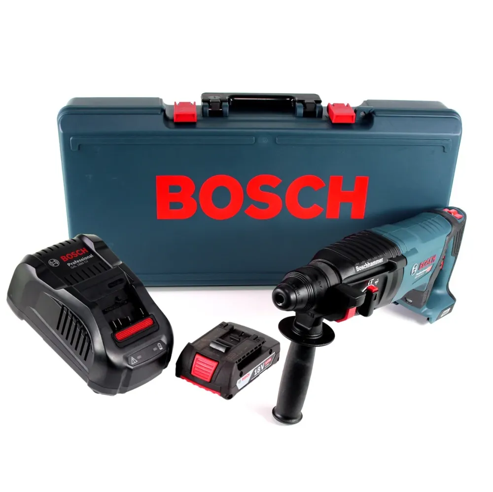 Taladro percutor inalámbrico Bosch GBH 18V-26 D 18V 2.5J SDS-Plus en maletín profesional + 1x baterí 2.0Ah + cargador Bosc...