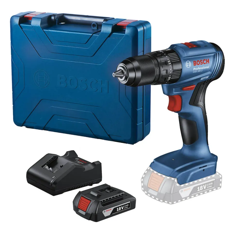 Taladro percutor 1/2" GSB 185-LI Bosch + 1 baterí y cargador GAL 18V-20