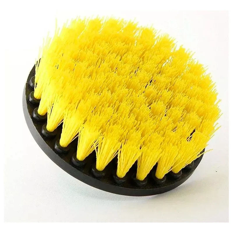 Cepillo Para Taladro Limpieza Tapiz Automotriz Hogar 125mm Amarillo
