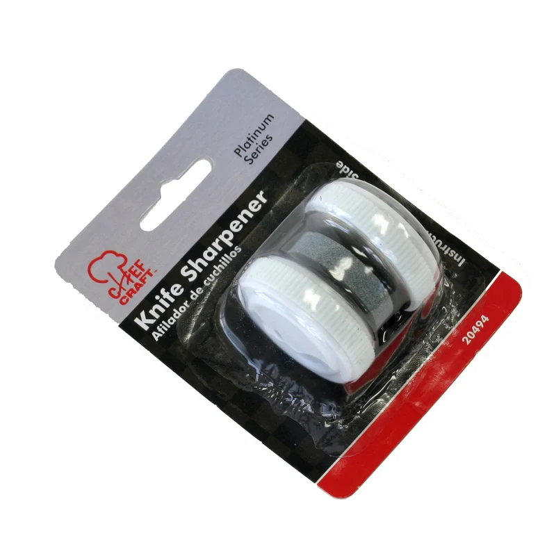 Afilador de cuchillos Chef Craft de plástico blanco natural (paquete de 3) - Caja abierta