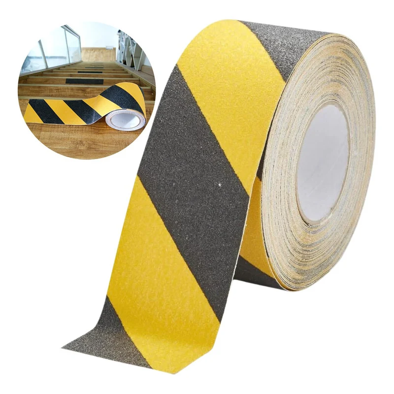 Cinta Antideslizante 50mm X 5mt Bicolor Adhesivo Piso Color Amarillo/negro Rayas