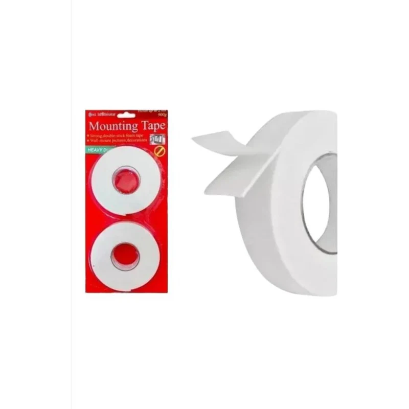 Cinta Doble Contacto Espuma Adhesivo 2 Pcs 1.8cm Blanco Cinta Doble Contacto