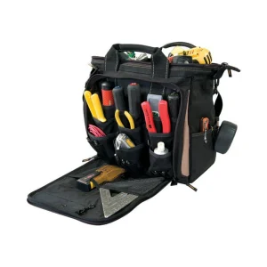 CLC - Portaherramientas de poliéster de 7 pulgadas de ancho x 13 pulgadas de alto, 30 bolsillos, color negro y tostado, 1...