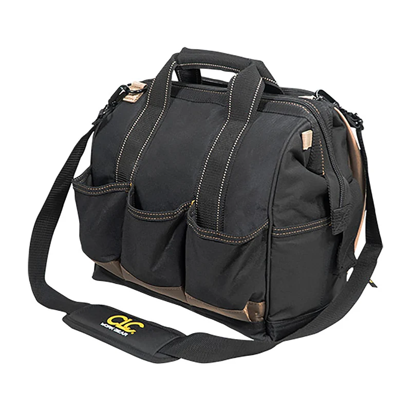 CLC - Portaherramientas de poliéster de 7 pulgadas de ancho x 13 pulgadas de alto, 30 bolsillos, color negro y tostado, 1...