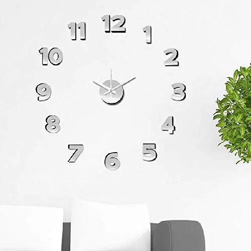 Adhesivo Aluminio Pared Relojes de Chimenea Decoración del hogar Unisex Adulto, Color, única damdamgo