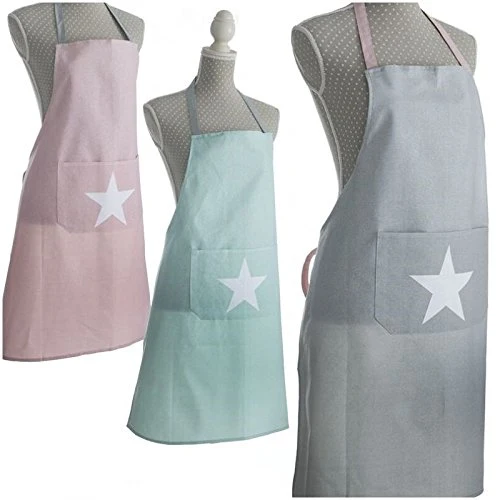 Delantal con bolsillo love estrella moderna Gris damdamgo