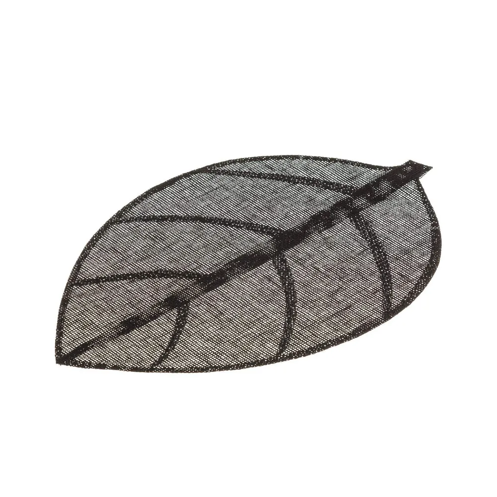 Juego de 4 salvamanteles de Mesa Hoja Negro Fibra 50 x 33 cm damdamgo