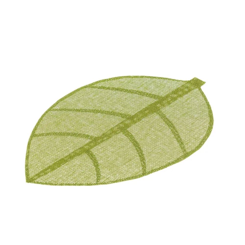 Juego de 4 salvamanteles de Mesa Hoja Verde Fibra 50 x 33 cm damdamgo