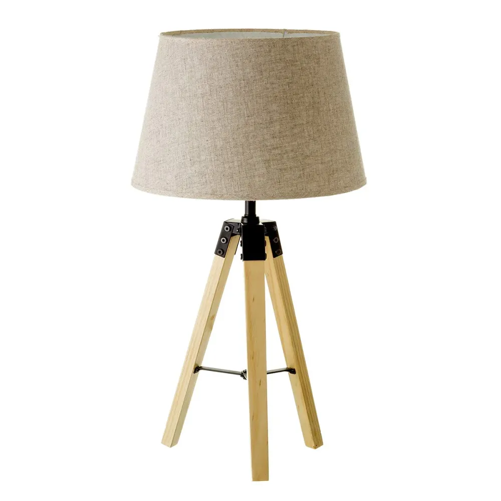 Lámpara de Mesa nórdica Beige de Madera para salón Factory damdamgo