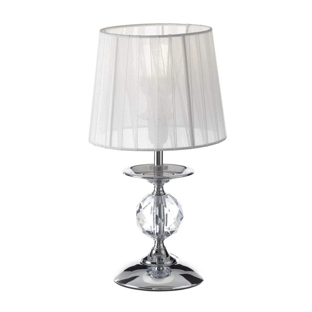 Lámpara de mesita de Noche Moderna Plateada de Metal para Dormitorio, 17.5x17.5x31 cm damdamgo