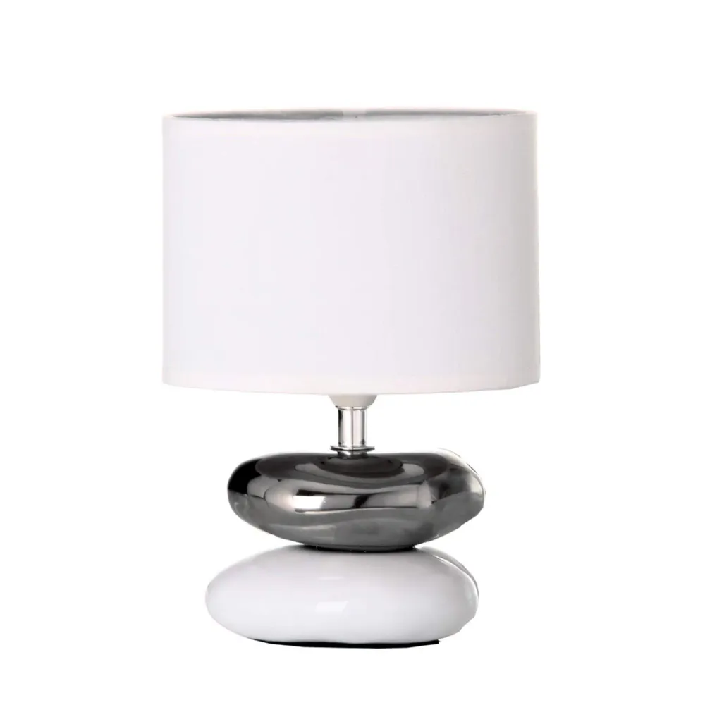 Lámpara para mesita de noche oriental blanca de cerámica para dormitorio Fantasy-blanca damdamgo