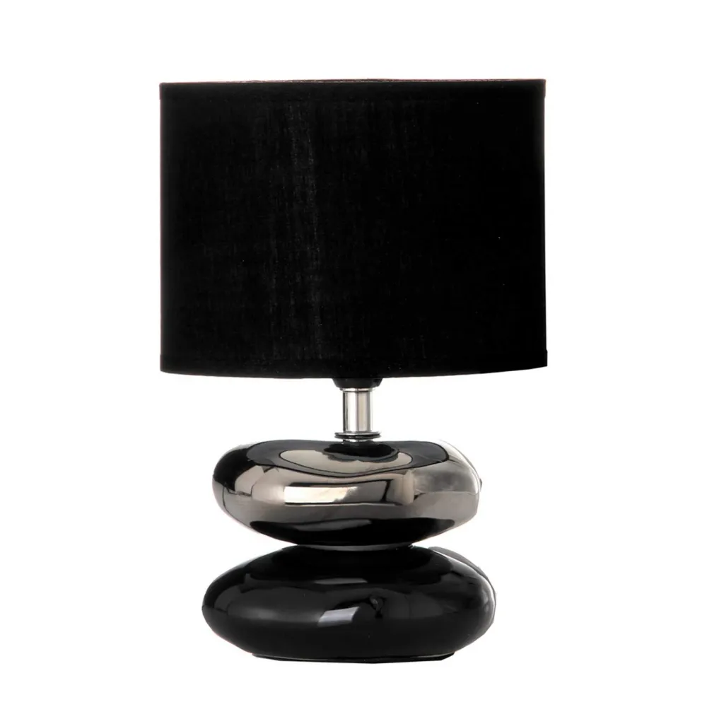 Lámpara para mesita de noche oriental negra de cerámica para dormitorio Arabia-negra damdamgo
