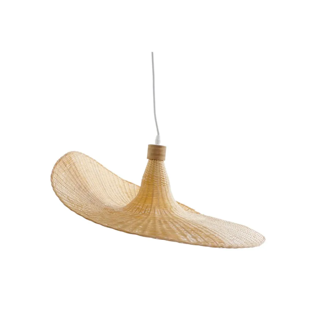 Lámpara de Techo Bambu Natural de Ø 58x58x22 cm damdamgo