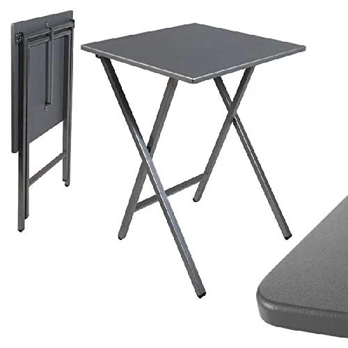 Mesa Cuadrado Plegable Blanca portatil Multifuncional, Mesas Auxiliares para casa 48x48x65 cm (Gris) damdamgo