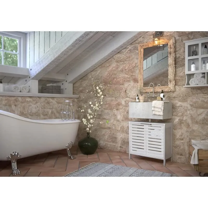 Mueble Bajo Lavabo de Blanco Armario Mueble Baño Bajo Lavabo Minimalista (Minimalista) damdamgo