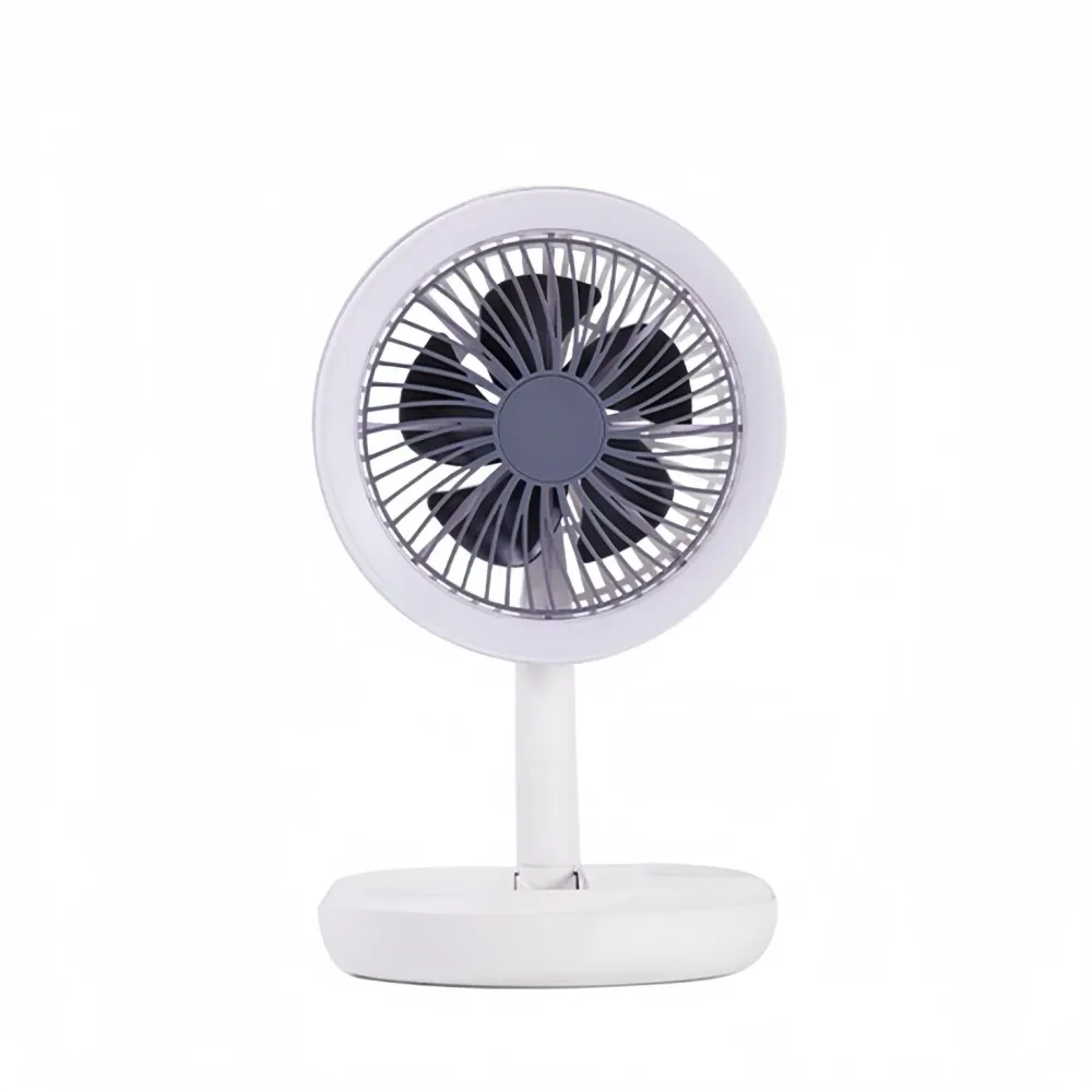 Ventilador de Sobremesa, Ventilador USB Plegable con Luz LED, Ventilador de Refrigeración Ajustable 180°, Portátil y Silen...