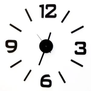 Vococal - Reloj de pared con números adhesivos - Color negro - Moda DIY Reloj de pared damdamgo