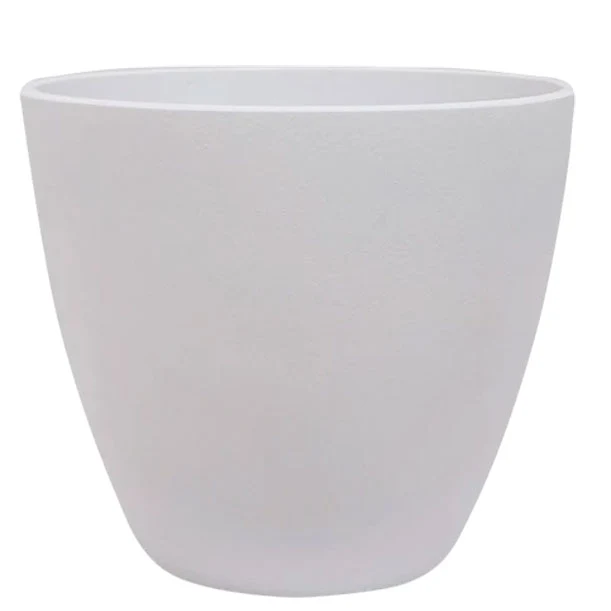 Maceta de plástico blanco lisa 15 x 13 cm DECORACIÓN