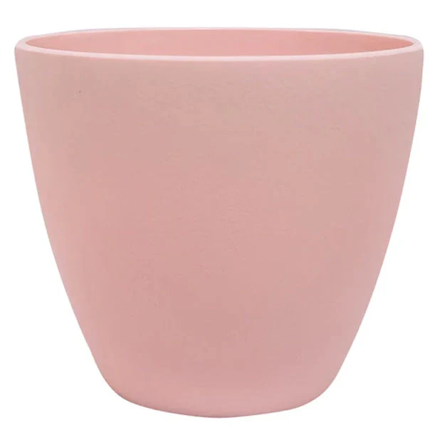 Maceta de plástico rosa lisa 15 x 13 cm DECORACIÓN