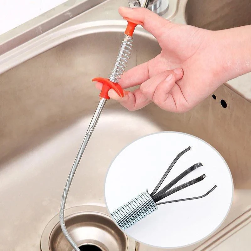 Destapa Cañerí Drenaje Cocina Ducha Pelos 2mt Sopapo +garra