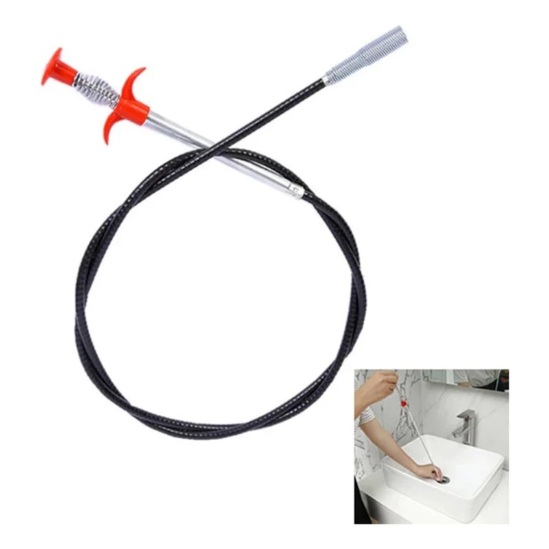 Destapa Cañerí Drenaje Cocina Ducha Pelos 2mt Sopapo +garra