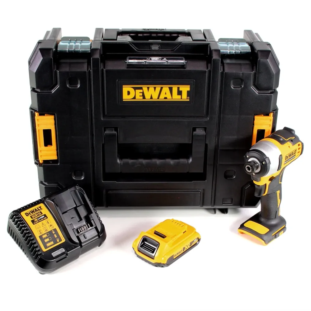 Atornillador de impacto inalámbrico DeWalt DCF 809 D1T 18 V Li-Ion sin escobillas en caja T-STAK + 1 baterí de 2,0 Ah + ca...