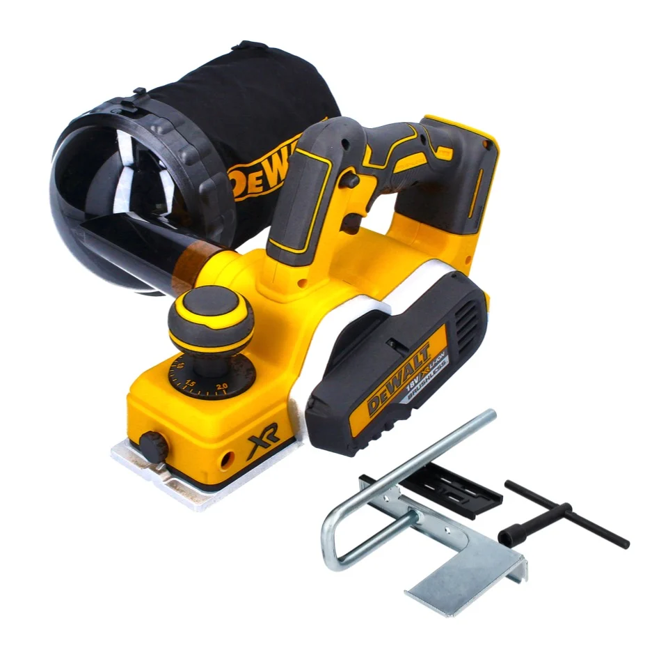 Cepilladora inalámbrica DeWalt DCP 580 N 18 V 82 mm sin escobillas + bolsa para el polvo DWV 9390 - sin baterí, sin cargador