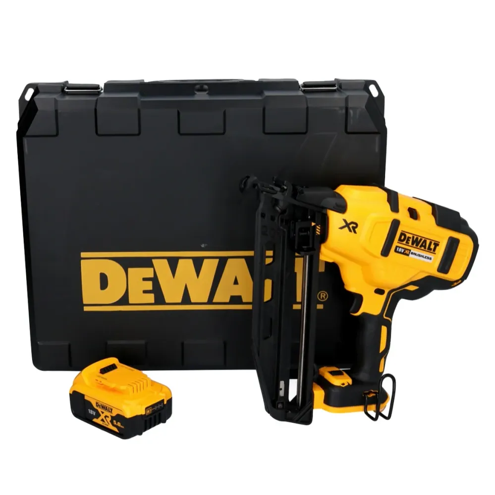 Clavadora baterí DeWalt DCN 660 N 18V 32-63 mm sin escobillas + 1x baterí 5.0 Ah + maletín - sin cargador