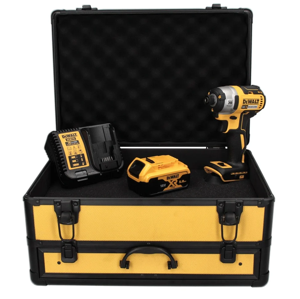 DeWalt DCF 887 P1TX Atornillador de percusión sin cable, sin escobillas, 205 Nm 18 V + 1x baterí 5,0 Ah + cargador + malet...