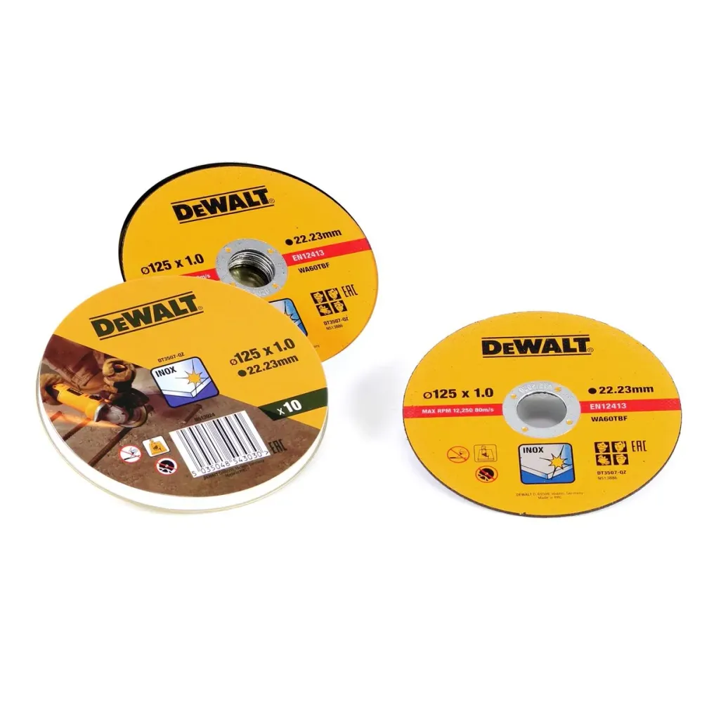 DeWALT DWE 4369-QS Amoladora angular 125 mm 1700 W + DeWalt DT 3507 Discos de corte 10 unidades 125 mm x 1,0 mm