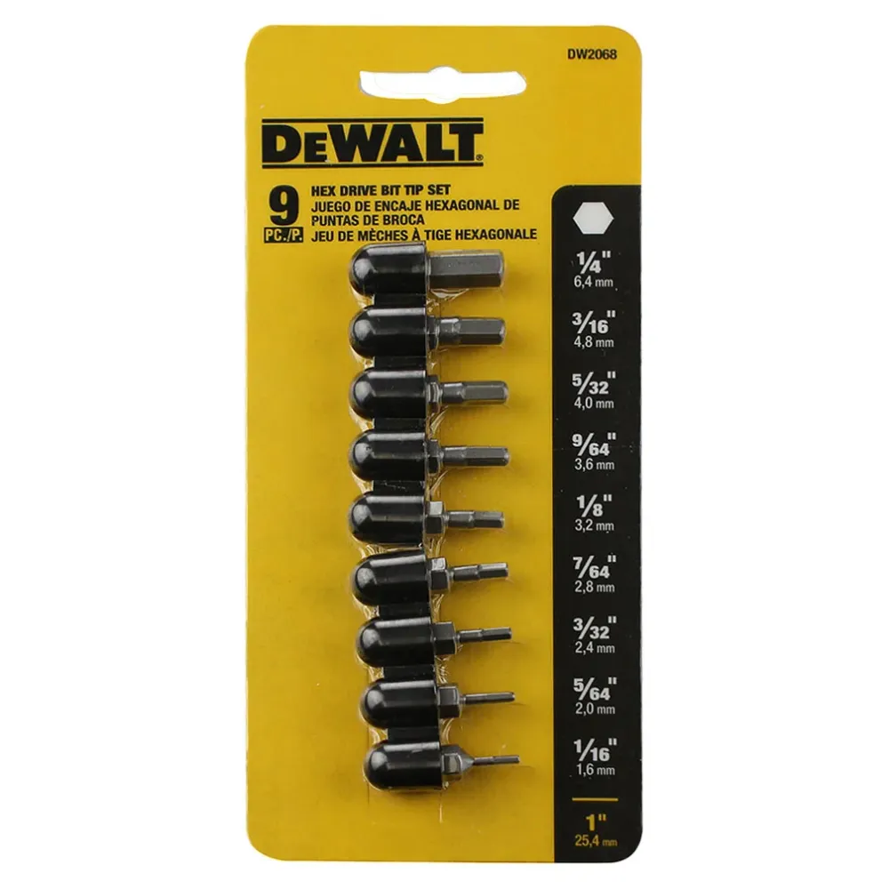 9 PC. HEX BIT SET - DEWALT (DW2068Z)