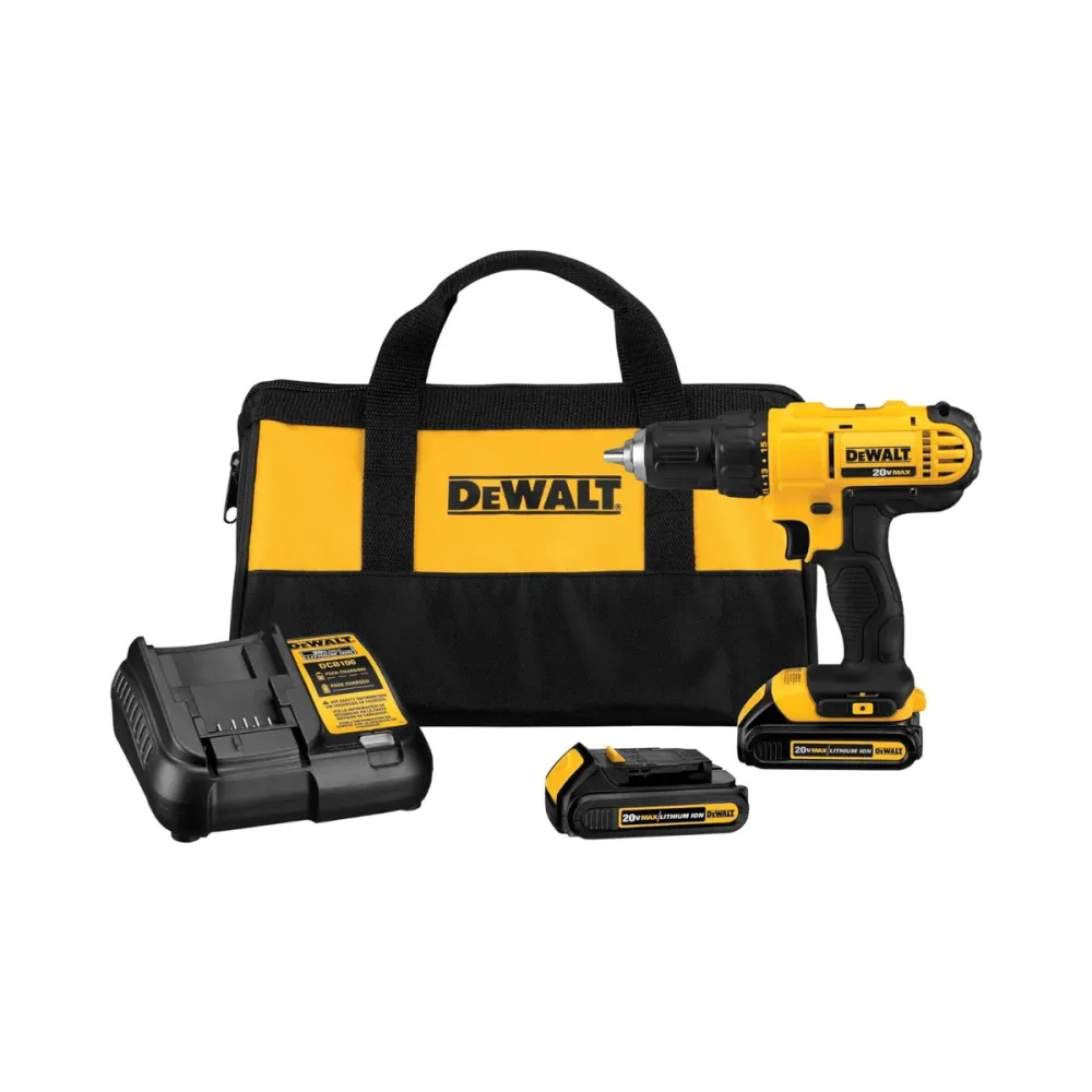 Kit Destornillador Inalámbrico DeWALT 20V Max 2 Baterías Cargador y Bolso