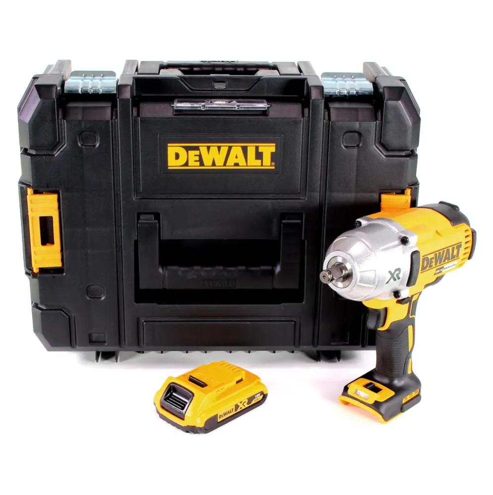 Llave de impacto baterí Dewalt DCF 899 HT 1/2" 18V 950Nm sin escobillas HOG ring + 1x baterí 2.0Ah + TSTAK - sin cargador