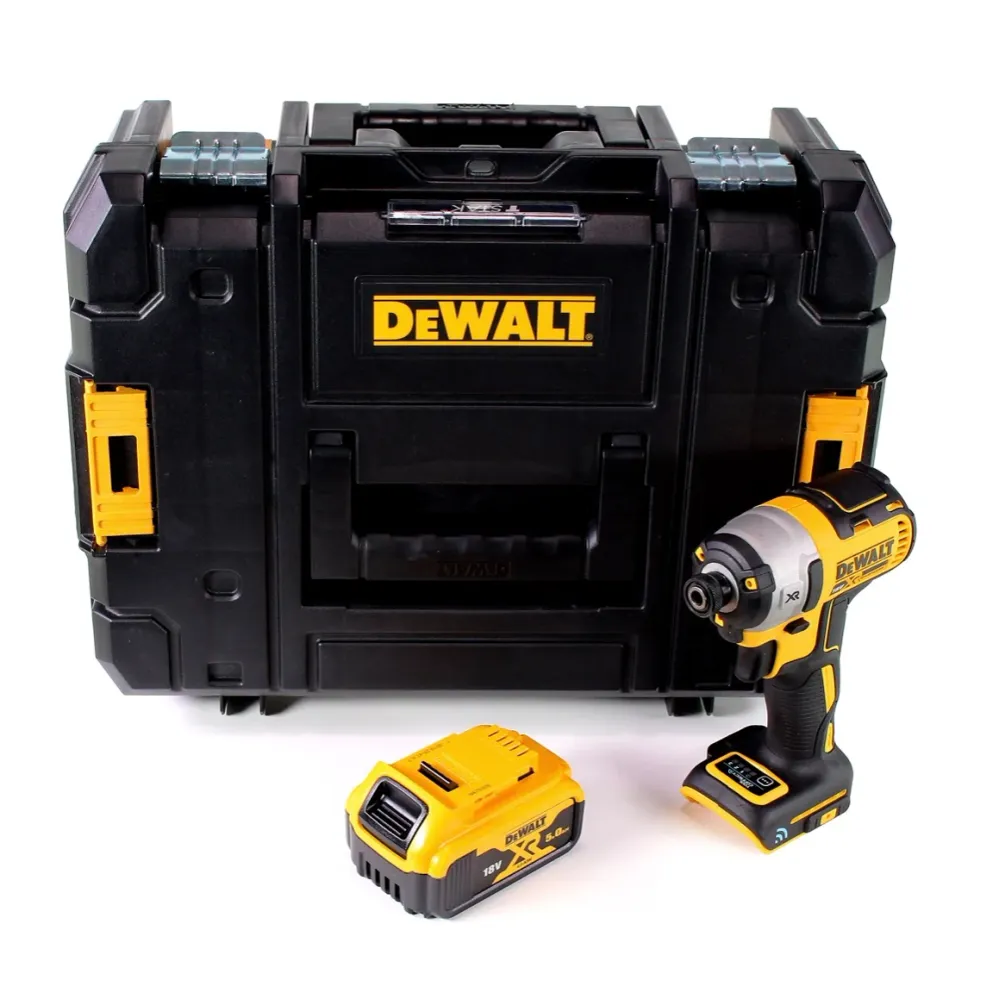 Llave de impacto inalámbrica DeWalt DCF 888 NT 18V 205Nm sin escobillas + 1x baterí 5.0Ah + TSTAK - sin cargador