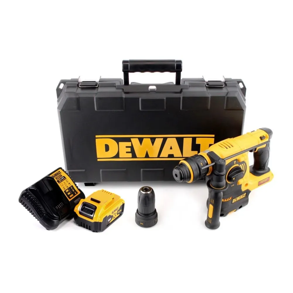 Martillo combinado baterí DeWalt DCH 254 P1 18 V 2,1 J SDS Plus + 1x baterí 5,0 Ah + cargador + portabrocas intercambiable...