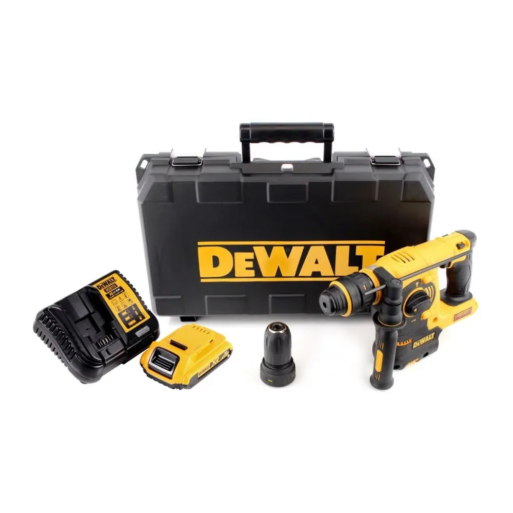 Martillo combinado baterí DeWalt DCH 254 D1 18 V 2,1 J SDS Plus + 1x baterí 2,0 Ah + cargador + portabrocas intercambiable...