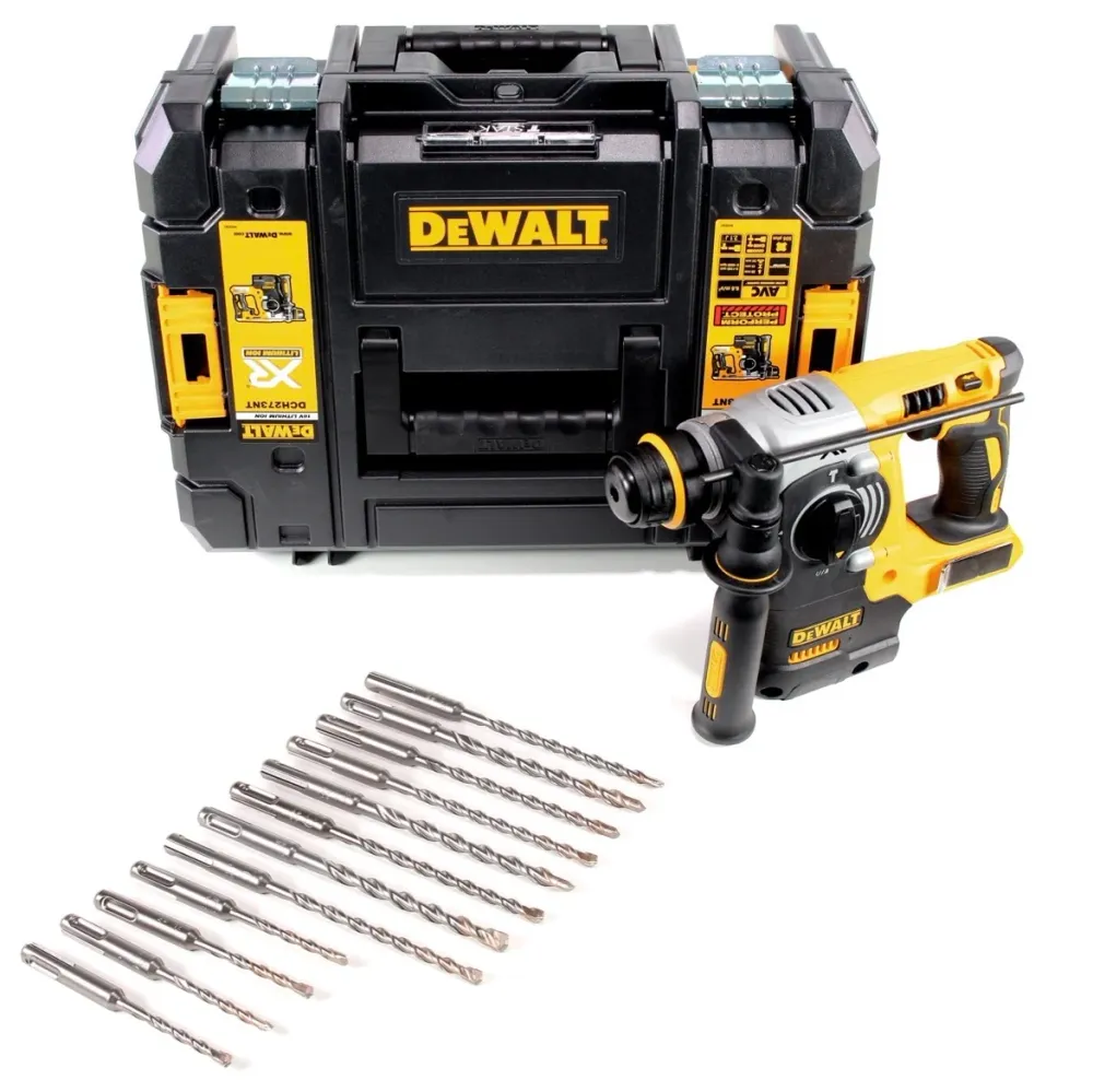 Martillo combinado inalámbrico DeWalt DCH 273 NT 18V 2.1J SDS-Plus sin escobillas + TSTAK + 12x taladros - sin baterí, sin...