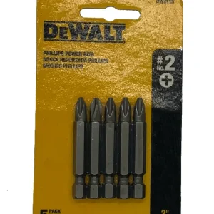 5 PCS #2 PHILLIPS POWER BITS - DEWALT (DW2115Z)