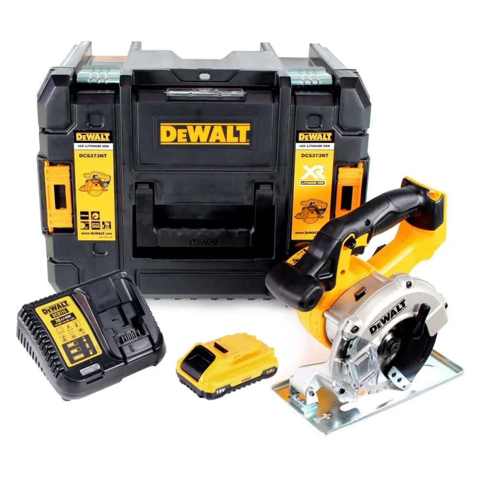 Sierra circular para metal baterí Dewalt DCS 373 L1 18 V 140 mm + 1x baterí 3,0 Ah + cargador + hoja de sierra + TSTAK