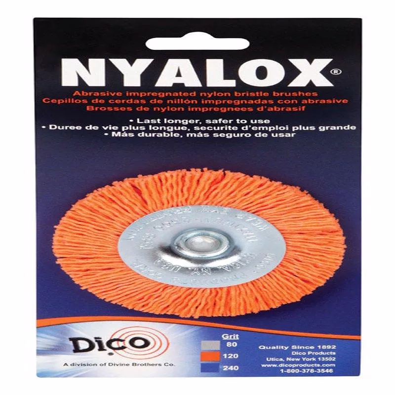 Cepillo de rueda Dico Nyalok de 3 pulgadas con mandril ondulado mediano, nailon, 2500 rpm, 1 unidad - Oferta de la semana