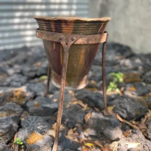 Maceta de barro vidriada con base DKPmercat